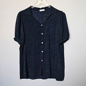 Les Amis Dark Academia Cottagecore large button down blouse